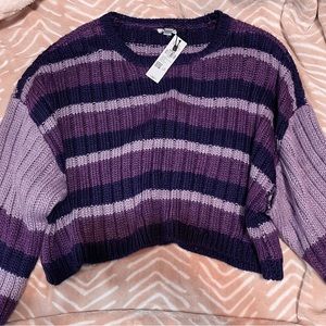 Stripe Purple Garage Knit Sweater